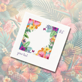 Kleurrijke tropische Hawaiiaanse Bloemen Huwelijk Servet