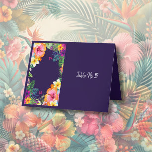 Kleurrijke tropische hawaiiaanse Bloemen tafel kaa Bedankkaart