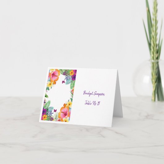 Kleurrijke tropische hawaiiaanse Floral gastenkaar Bedankkaart (Voorkant)