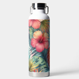 KLEURRIJKE TROPISCHE HIBISCUS EN ANANASSEN WATERFLES