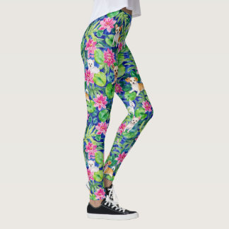 Kleurrijke tropische honden leggings