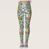 Kleurrijke tropische katten leggings (Voorkant)