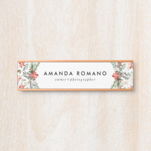 Kleurrijke tropische kerst poinsettia deurbordje