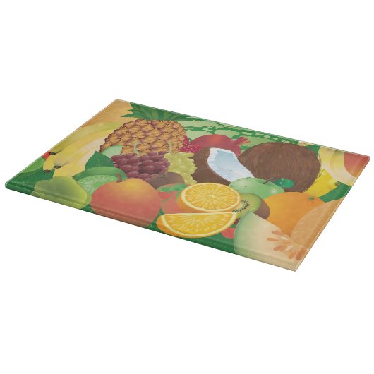 Kleurrijke tropische kokosnoot keuken snijplank (Hoek)