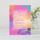 Kleurrijke Tropische Leave Sunset Vrijgezellenfees Kaart (Staand voorkant)