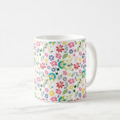 Kleurrijke tropische lente bloemen koffiemok (Voorkant rechts)