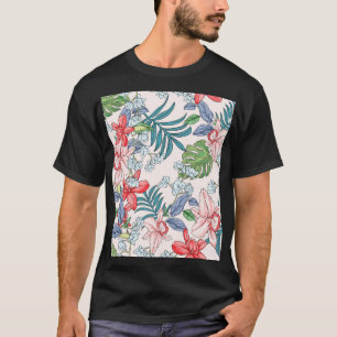 Kleurrijke Tropische Oerwoud Naadloze Print T-shirt