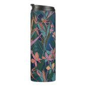 Kleurrijke tropische oerwouden bladeren en bloemen thermosbeker (Geroteerd rechts)