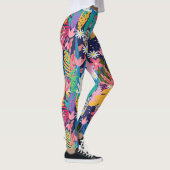 Kleurrijke tropische oerwouden bloemen & bladeren leggings (Rechts)
