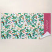 Kleurrijke tropische Oerwouden gepersonaliseerd Strandlaken (Voorkant)