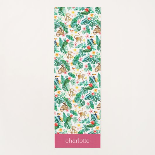 Kleurrijke tropische Oerwouden gepersonaliseerd Yogamat (Voorkant)