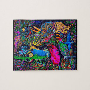 Kleurrijke Tropische Omen Vogels Santa Fe Outsider Legpuzzel