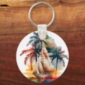 Kleurrijke tropische palm en Sleutelhanger in de z (Achterkant)