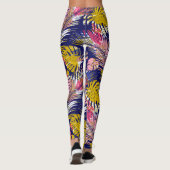Kleurrijke tropische palmen, Abstracte Cheetah-afd Leggings (Achterkant)