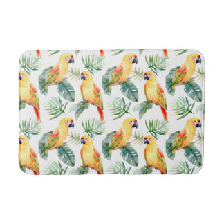 Kleurrijke tropische papegaai badmat