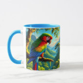 Kleurrijke tropische papegaai blauw groene Mok (Links)