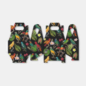 Kleurrijke tropische parrots, bladeren en bloemen bedankdoosjes (Uitgevouwen)