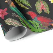 Kleurrijke tropische parrots, bladeren en bloemen cadeaupapier (Rol Hoek)