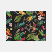 Kleurrijke tropische parrots, bladeren en bloemen fleece deken (Voorkant (Horizontaal))