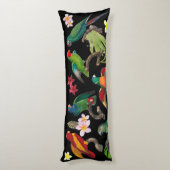 Kleurrijke tropische parrots, bladeren en bloemen lichaamskussen (Achterkant (Verticaal))