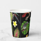 Kleurrijke tropische parrots, bladeren en bloemen papieren bekers (Rechts)