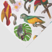Kleurrijke tropische parrots, bladeren en bloemen tissuepapier (Detail)