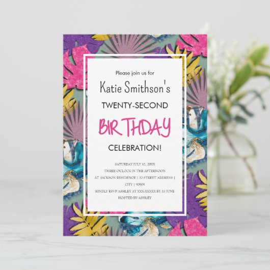 Kleurrijke Tropische Planten met levendige beelden Kaart (Staand voorkant)