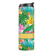Kleurrijke tropische Planten op maat Thermosbeker (Gedraaid links)