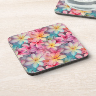 Kleurrijke tropische Plumeria Frangipani patroon Bier Onderzetter