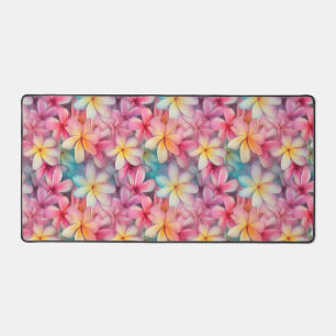 Kleurrijke tropische Plumeria Frangipani patroon Bureaumat