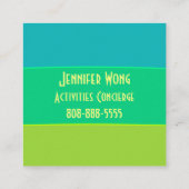 Kleurrijke tropische regenboog oceaan zonsondergan vierkante visitekaartje (Achterkant)