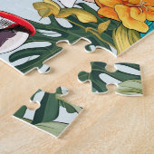 Kleurrijke Tropische Rood & Blauw Macaw Moeilijk Legpuzzel (Zijkant)