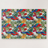 Kleurrijke Tropische Rood & Blauw Macaw Moeilijk Legpuzzel (Horizontaal)