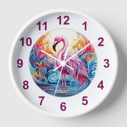 Kleurrijke Tropische Roze Flamingo Modern (Voorkant)