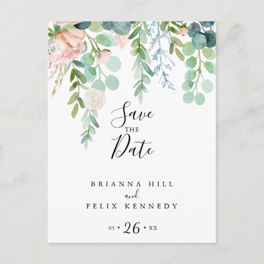 Kleurrijke tropische storm sparen de datum briefkaart (Voorkant)