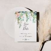 Kleurrijke tropische storm sparen de datum briefkaart