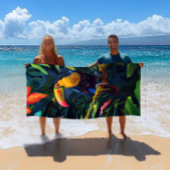 Kleurrijke tropische Toucan strandlaken