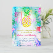 kleurrijke tropische verjaardag kaart (Staand voorkant)