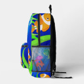 Kleurrijke Tropische Vis Onderwater Wereld Blauw Z Bedrukte Rugzak (Rechts)