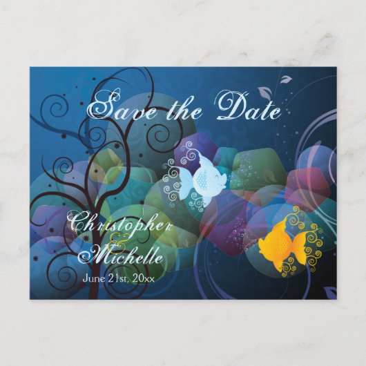Kleurrijke Tropische Vis Save the Date Wedding Aankondigingskaart (Voorkant)