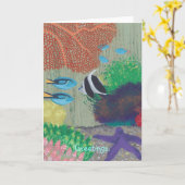 Kleurrijke Tropische vis schilderen Wenskaarten Kaart (Gele Bloem)