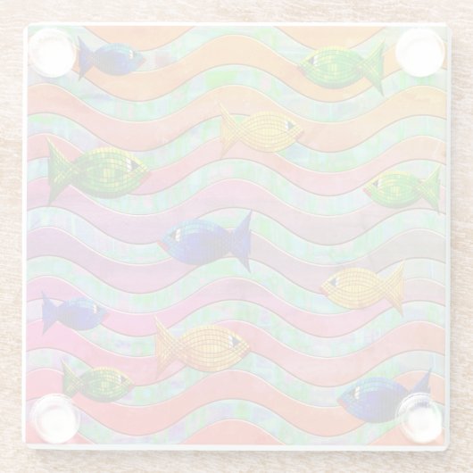 Kleurrijke Tropische Vis Zwemglas Onderzetters (Achterkant)