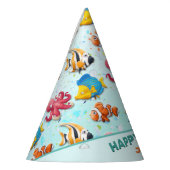 Kleurrijke tropische viskinderen van afgelopen dag feesthoedjes (Links)