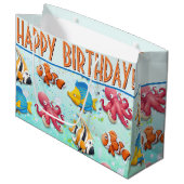 Kleurrijke tropische viskinderen van afgelopen dag groot cadeauzakje (Voorkant Gekanteld)