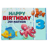 Kleurrijke tropische viskinderen van afgelopen dag groot cadeauzakje (Voorkant)