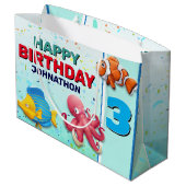 Kleurrijke tropische viskinderen van afgelopen dag groot cadeauzakje (Achterkant Gekanteld)