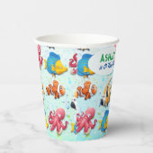 Kleurrijke tropische viskinderen van afgelopen dag papieren bekers (Rechts)