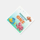 Kleurrijke tropische viskinderen van afgelopen dag servet (Hoek)