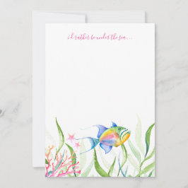 Kleurrijke Tropische Vissen Aquarel Notitiekaartje