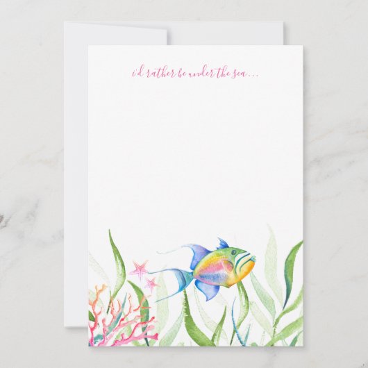 Kleurrijke Tropische Vissen Aquarel Notitiekaartje (Voorkant)